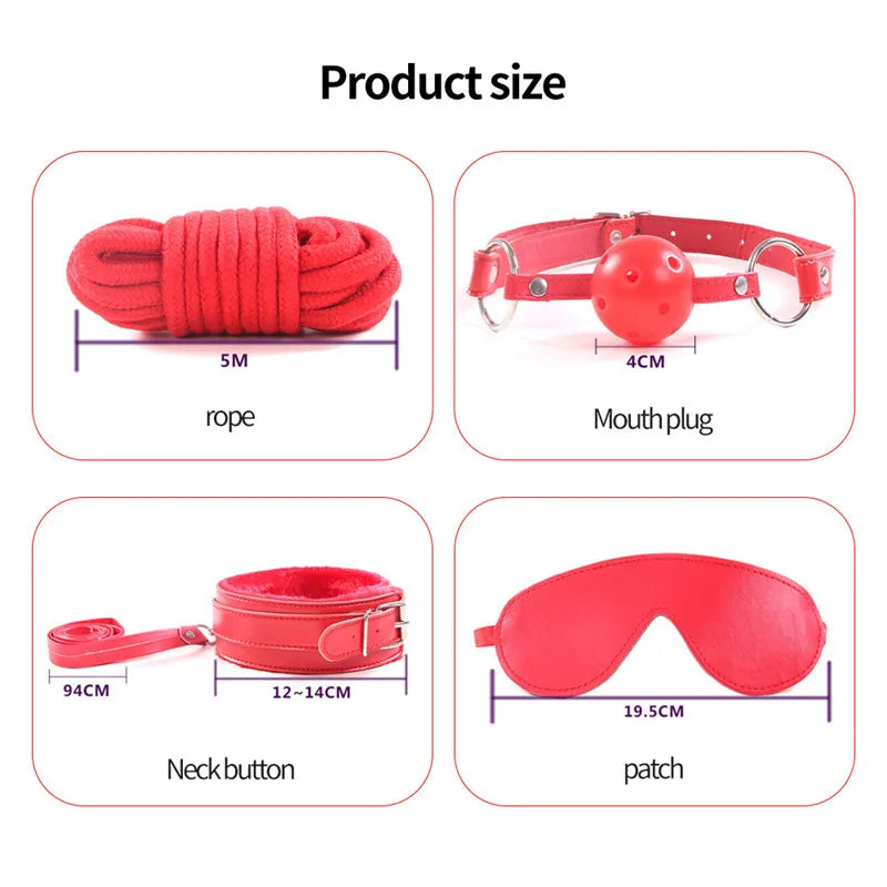 7-Piece Adult SM BDSM Bondage Kit multiple colors